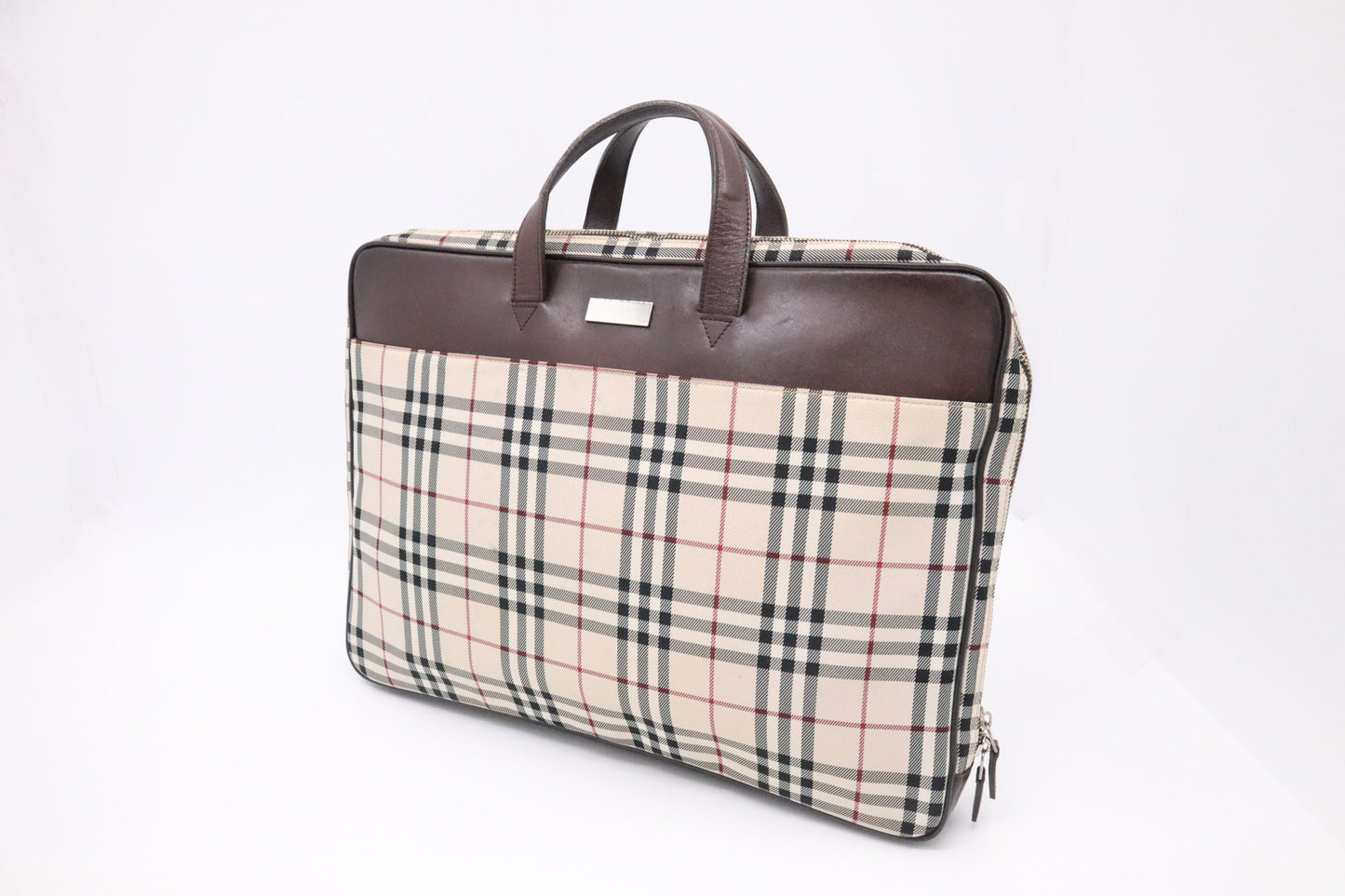 Burberry Business Bag In Check Canvas Beige Travel Bag Check Canvas 1