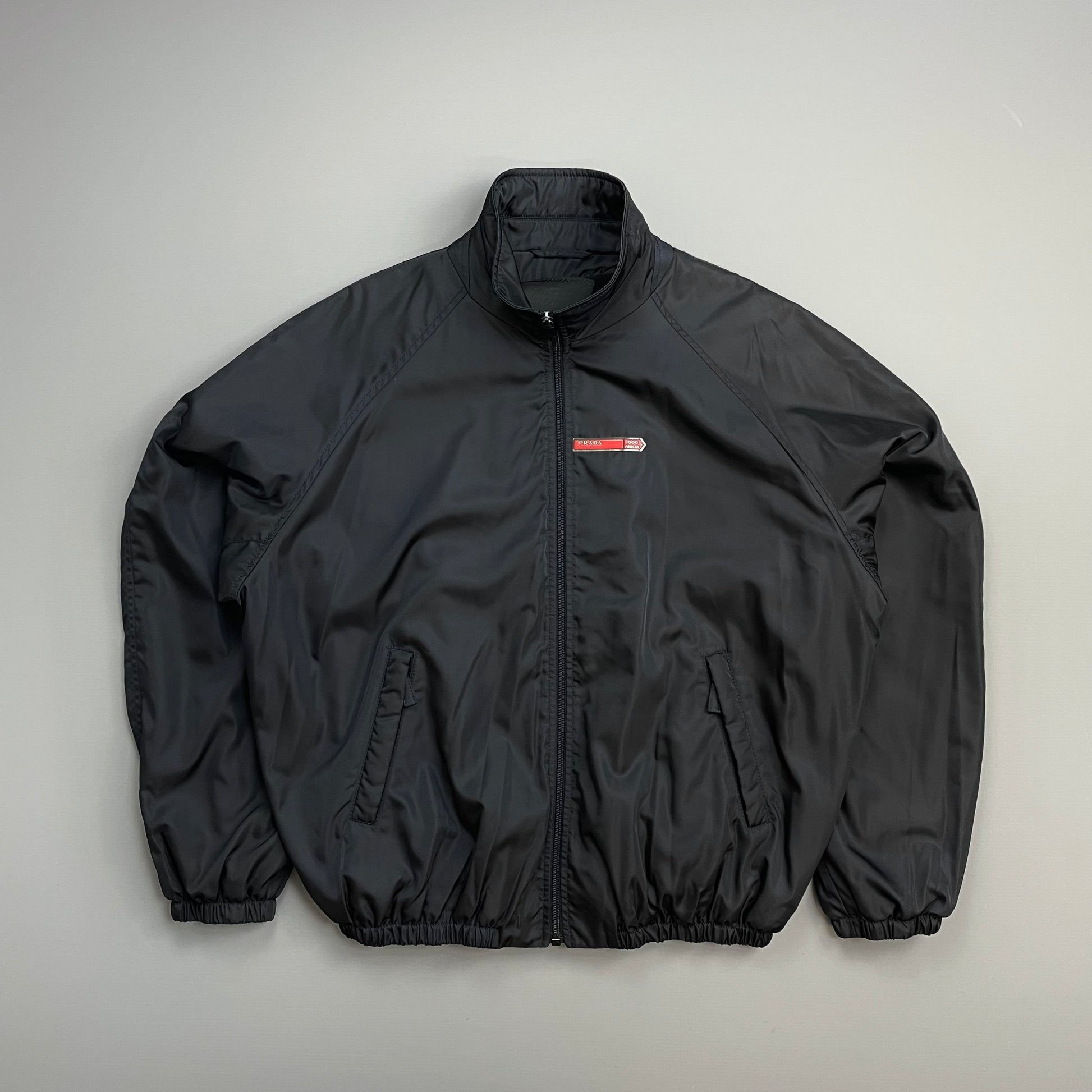 Prada Handbag Sport ' Miglia' Fleece-Lined Bomber Jacket Nylon Navy