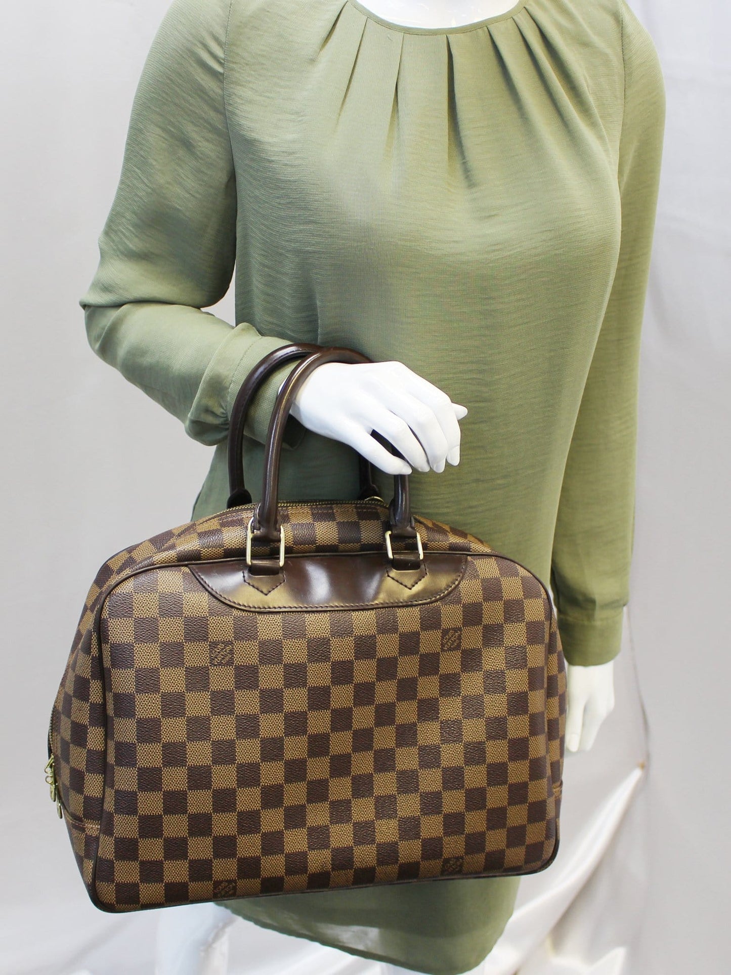 Louis Damier Ebene Deauville Special Order Satchel Travel Bag