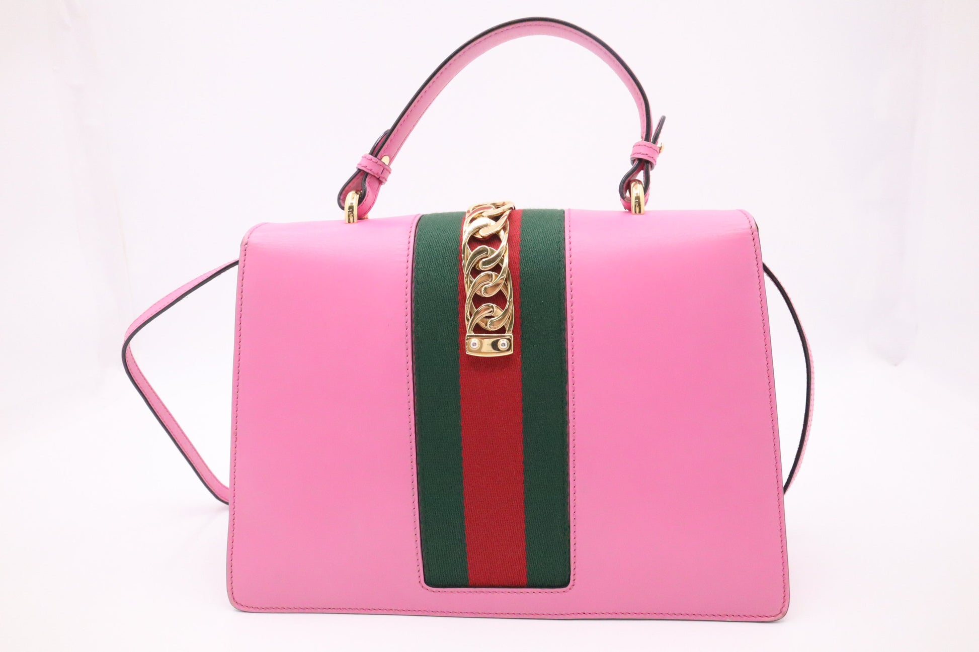 Gucci Slyvie Leather Pink Large Handbag