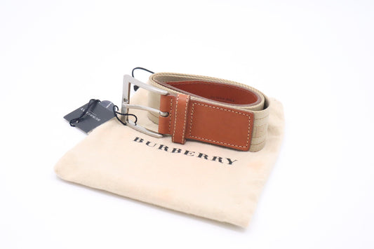 Burberry Belt In Webbing Handbag Leather Brown Beige
