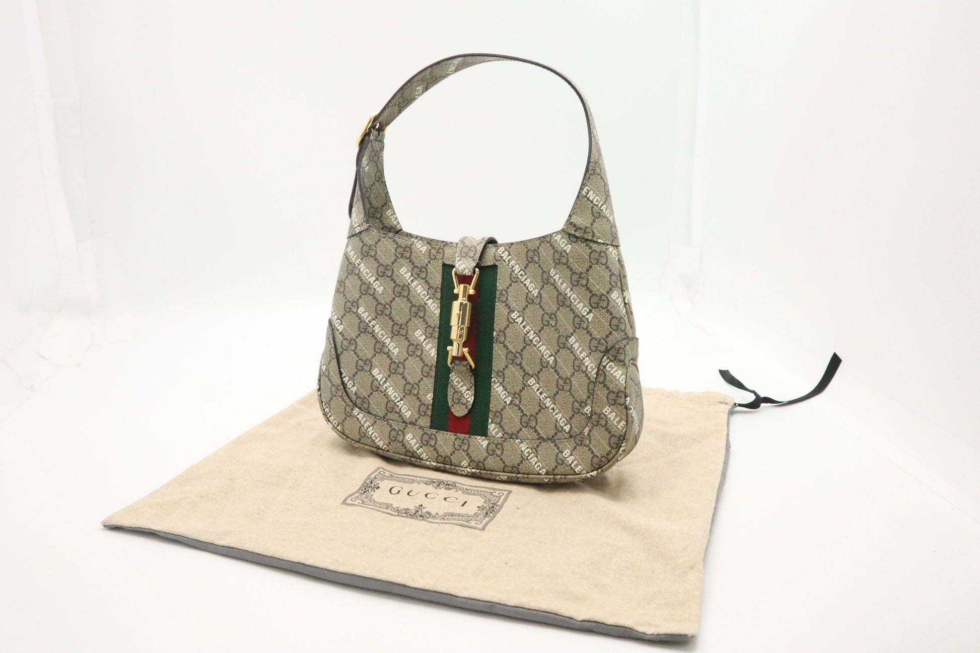 Gucci x Balenciaga Jackie GG Supreme Canvas Handbag
