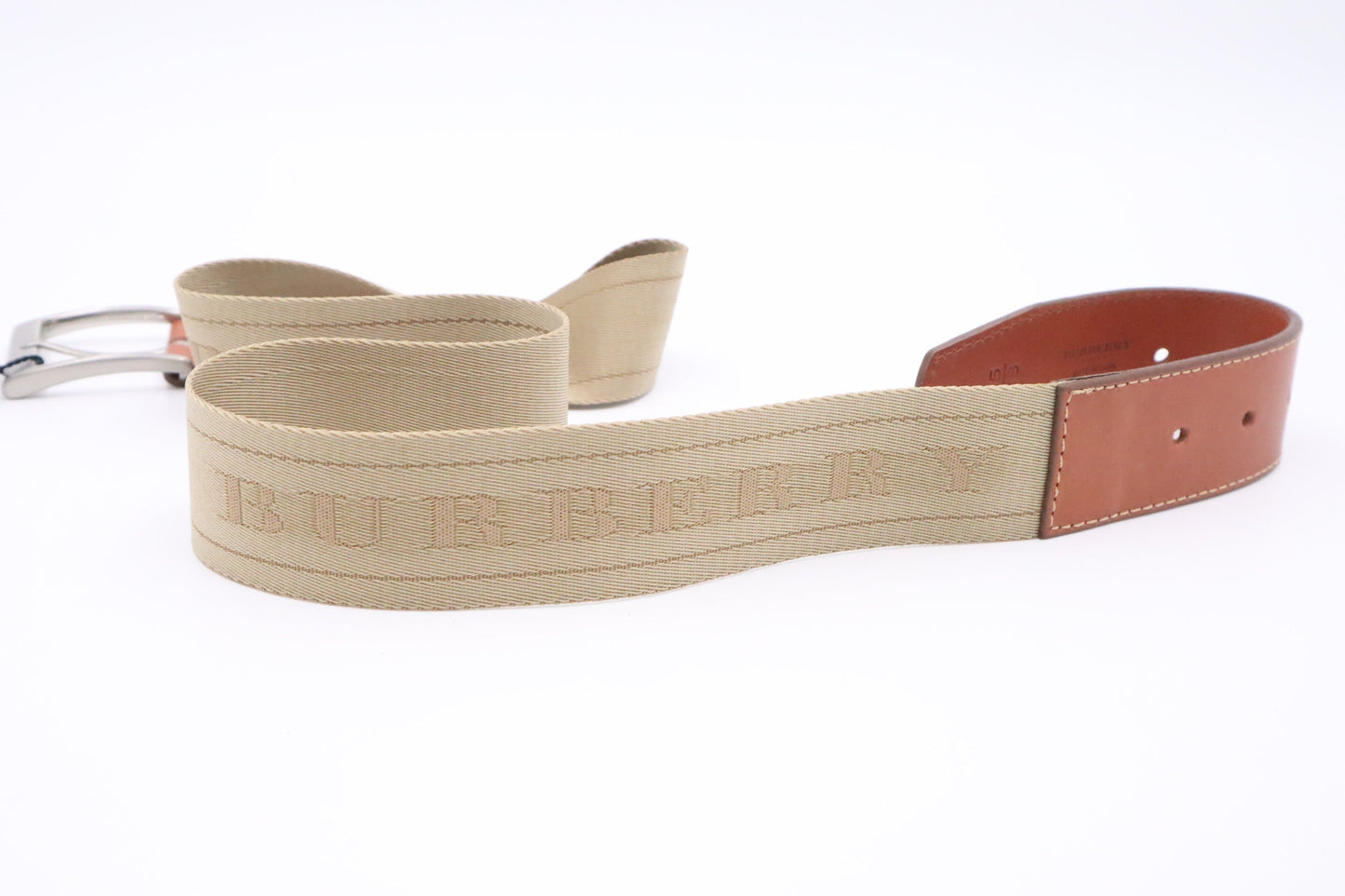 Burberry Belt In Webbing Handbag Leather Brown Beige