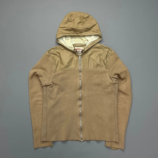 Prada Handbag Sport Knit Hoodie with Contrast Hood Brown