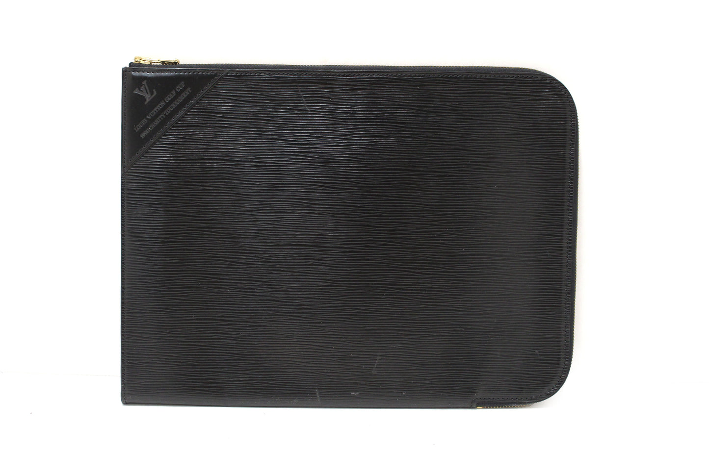Louis Vuitton Golf Cup 1990 Charity Tournament Black Epi Leather Poche Documents Portfolio Case Fashion Accessory