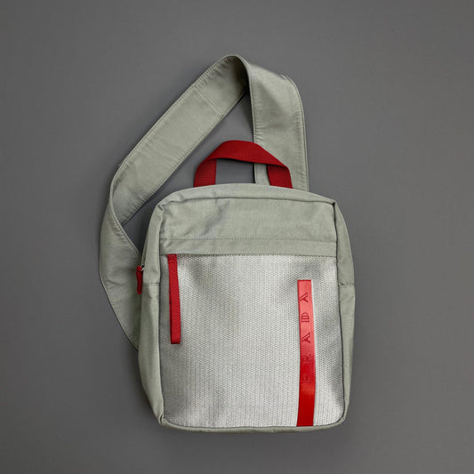 Prada Crossbody Bag Sport Grey Mesh Sling Nylon Gray