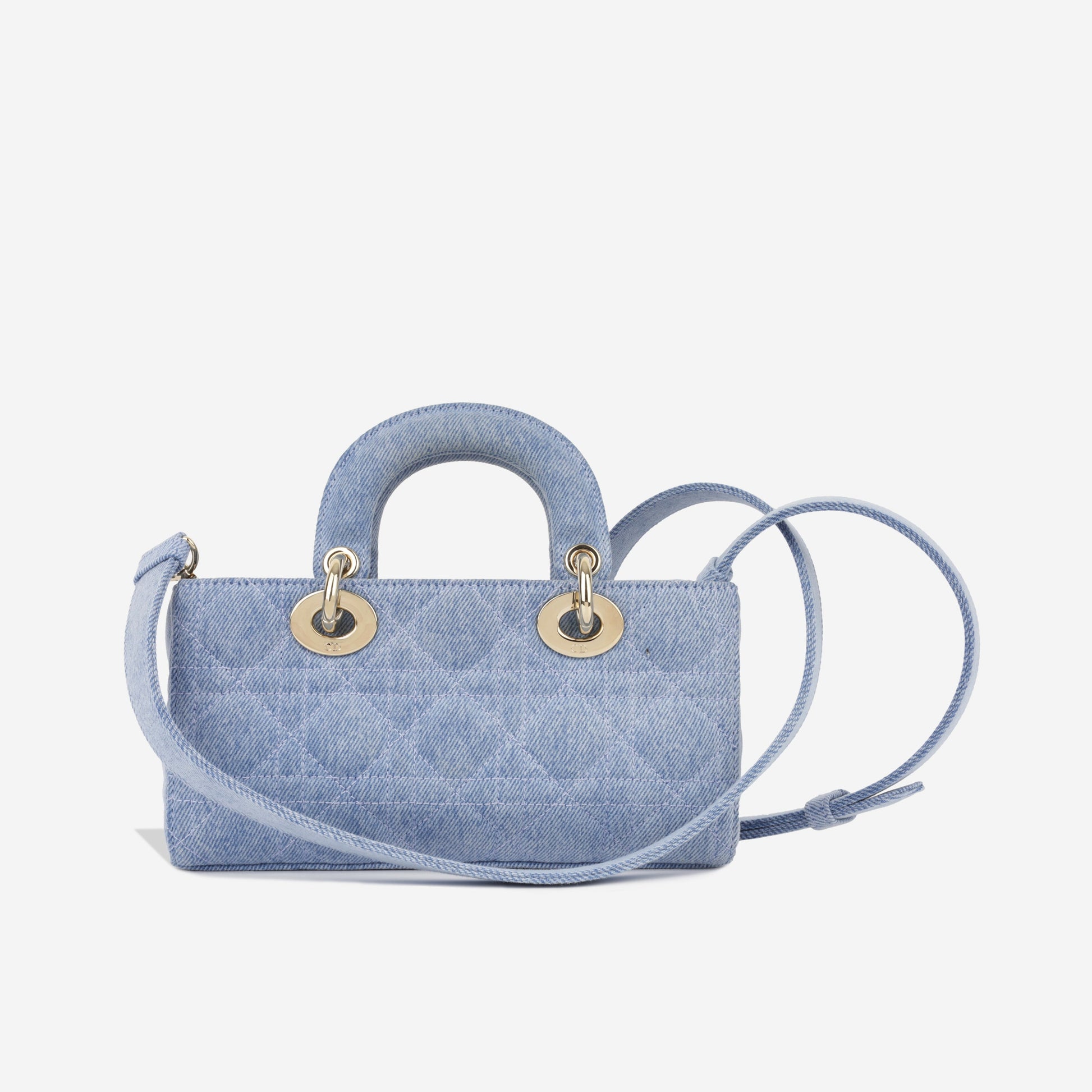 Dior Christian Lady Joy Tote Bag Denim Cannage Cghw