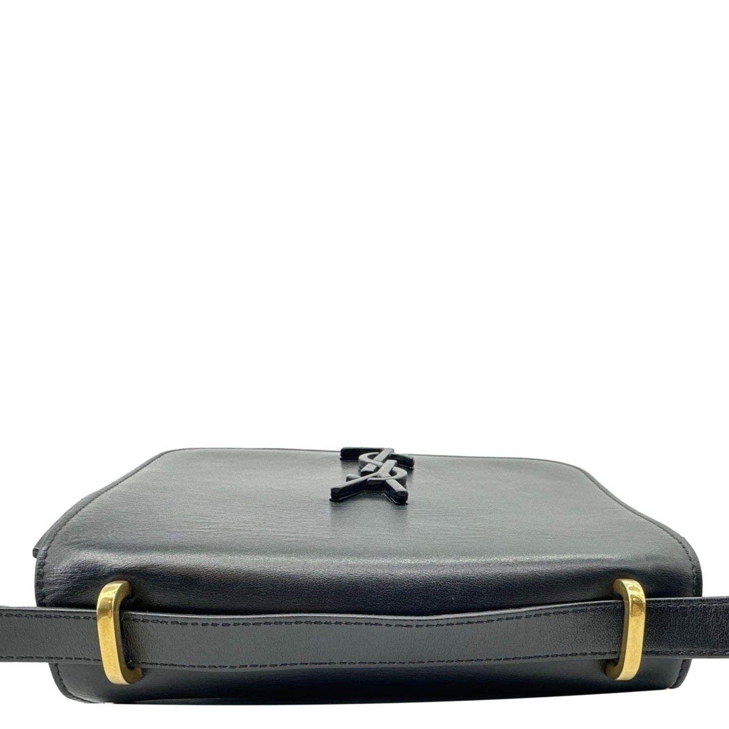 YSL Saint Laurent Yves Spontini Calfskin Crossbody Bag Leather Black