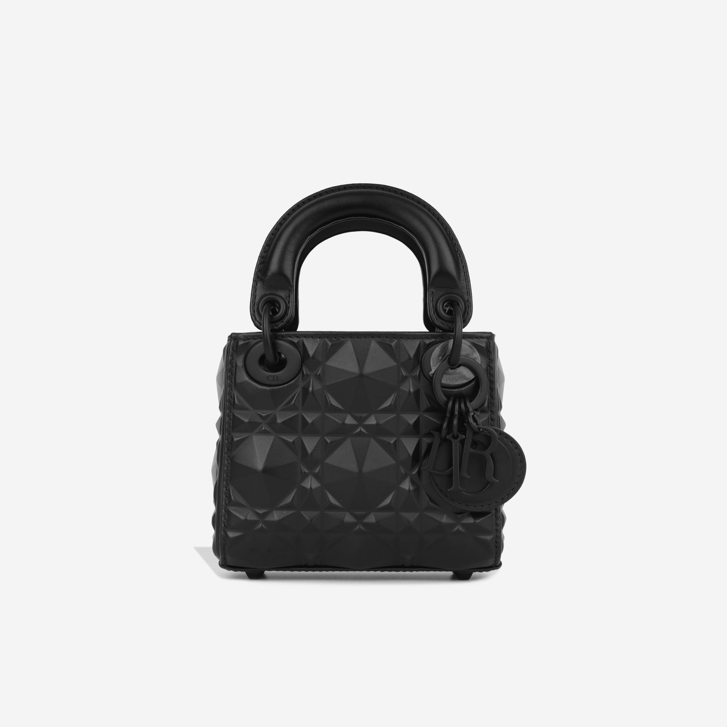 Dior Christian Lady Diamond Tote Bag Black Micro