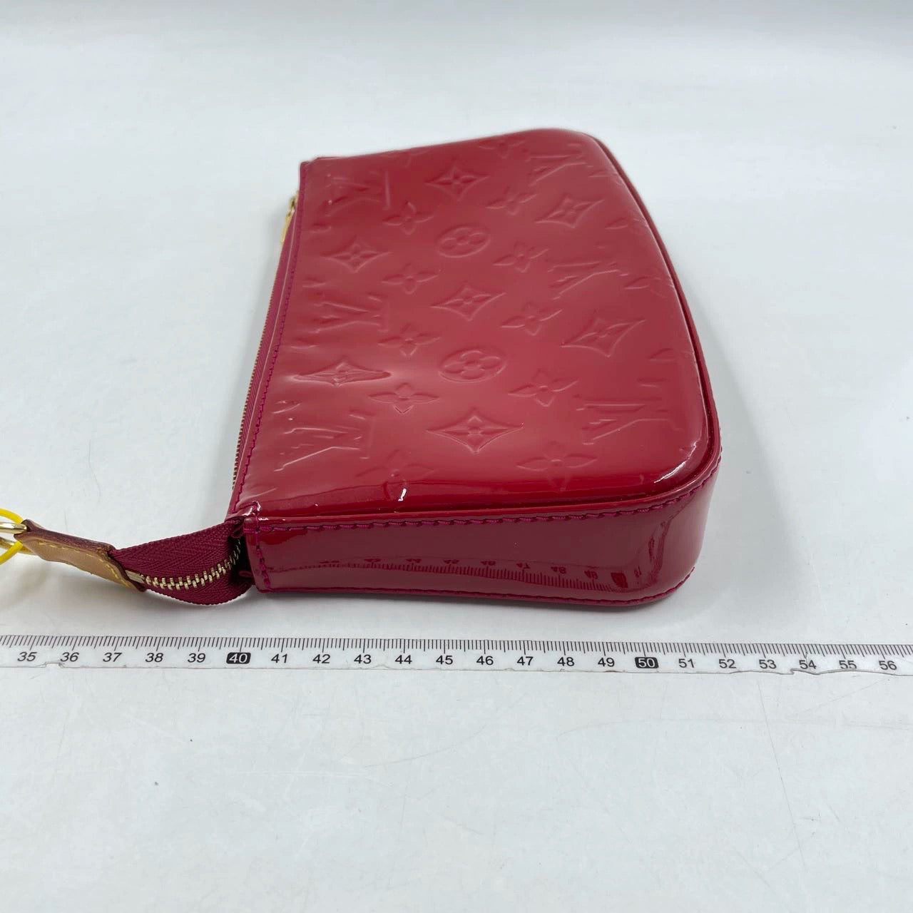 Louis Vuitton Pochette Accessoire Patent Leather Red Clutch Bag