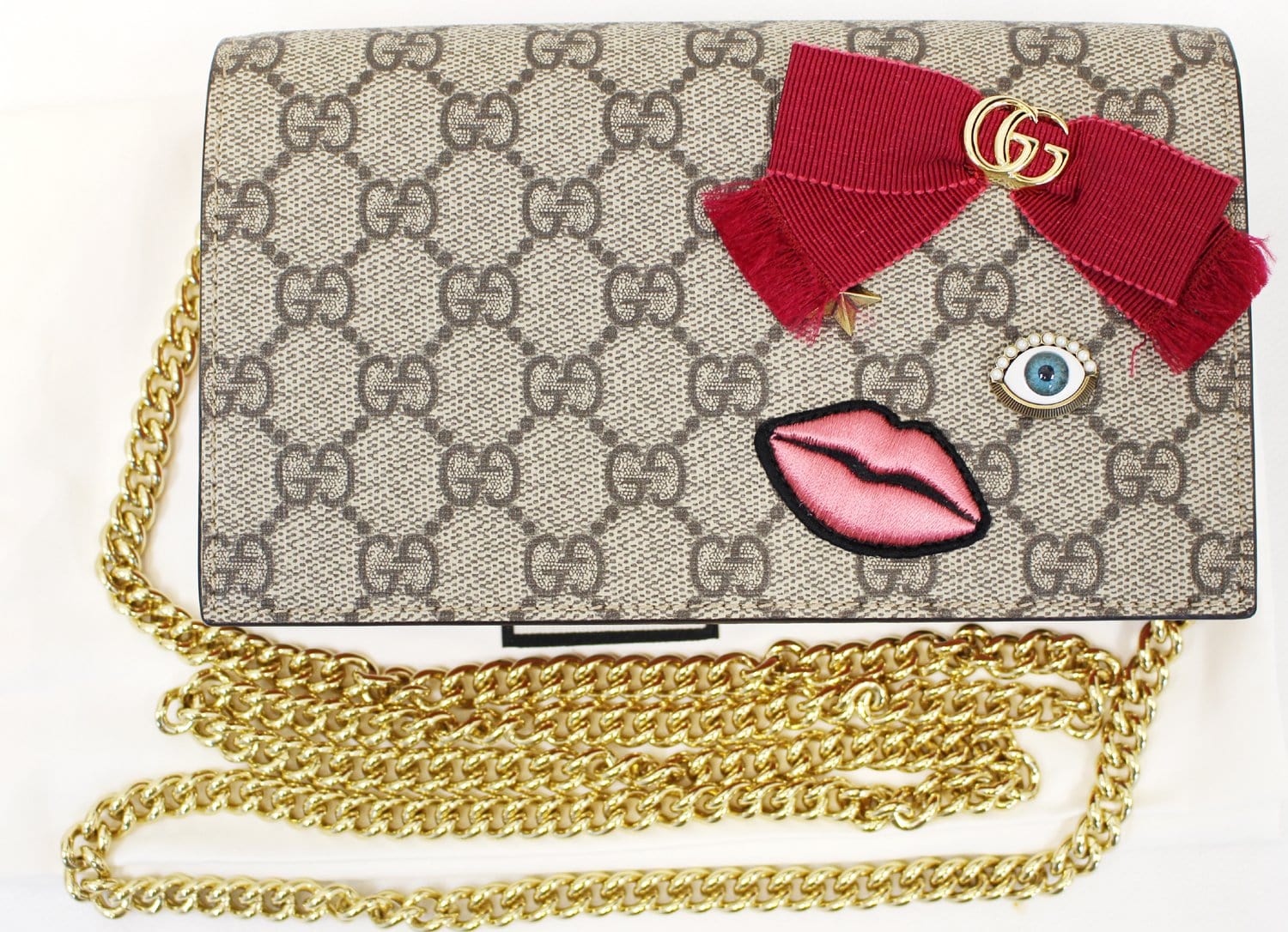 Gucci Supreme Face Embellished Crossbody Bag