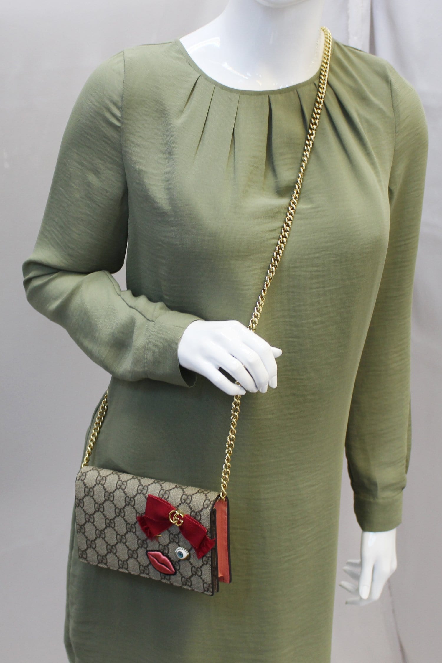 Gucci Supreme Face Embellished Crossbody Bag
