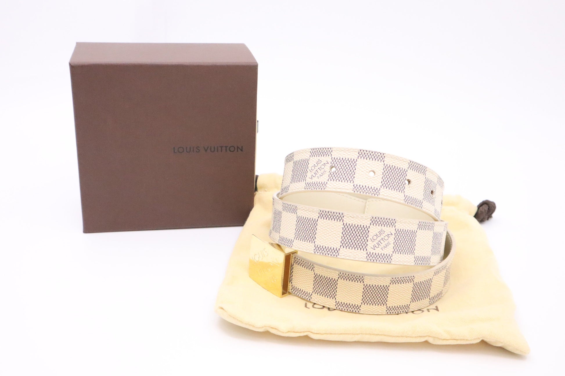 Louis Vuitton Belt Azur Damier Canvas Azur Canvas