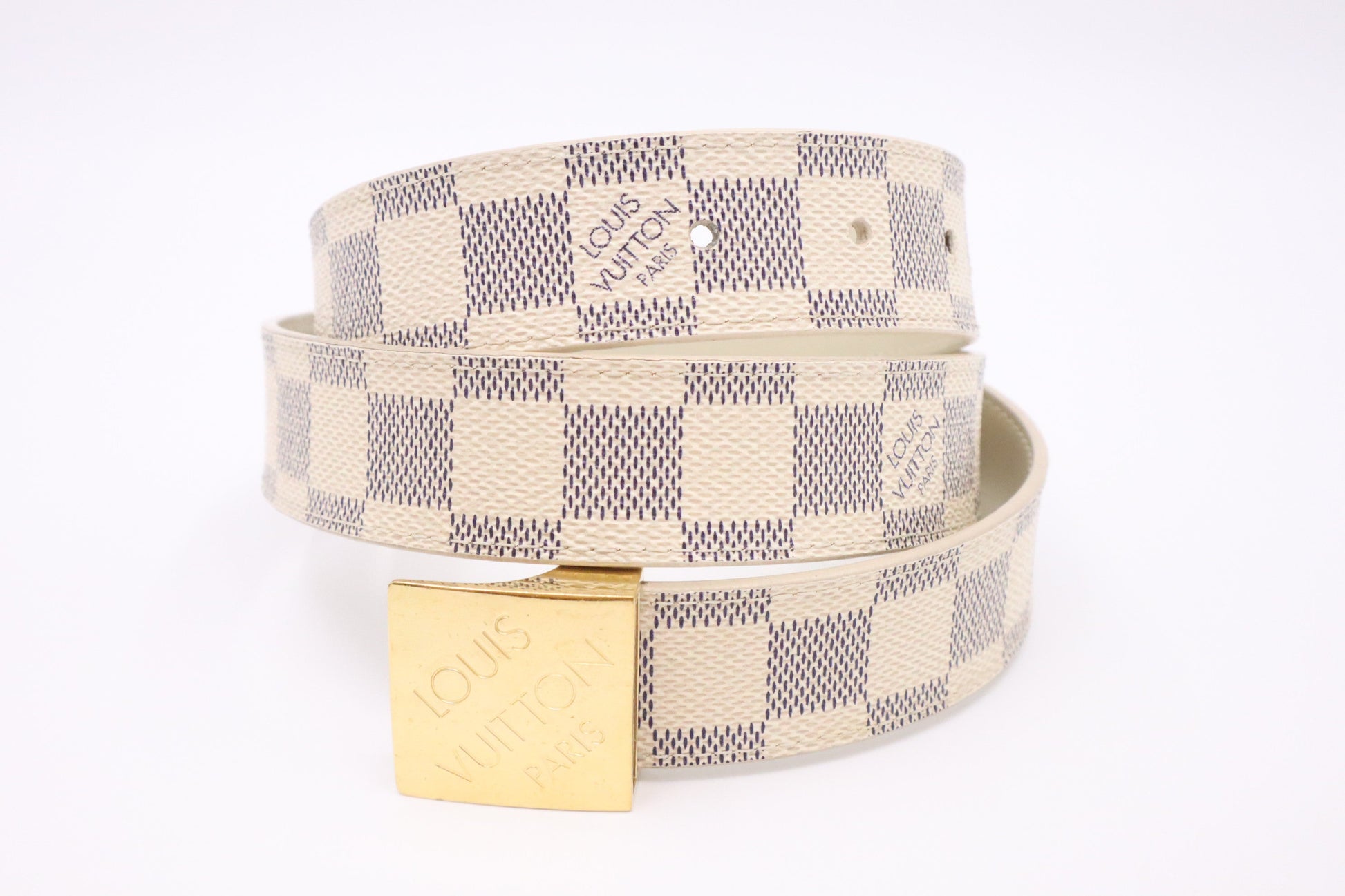 Louis Vuitton Belt Azur Damier Canvas Azur Canvas