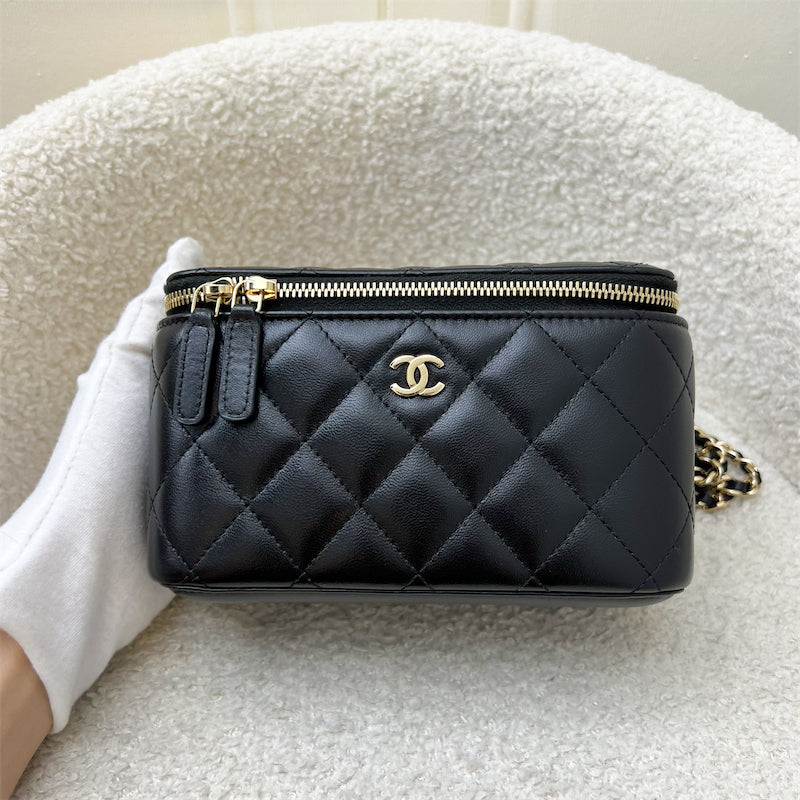 Chanel Small Vanity in Black Lambskin and LGHW (Model: AP1341)