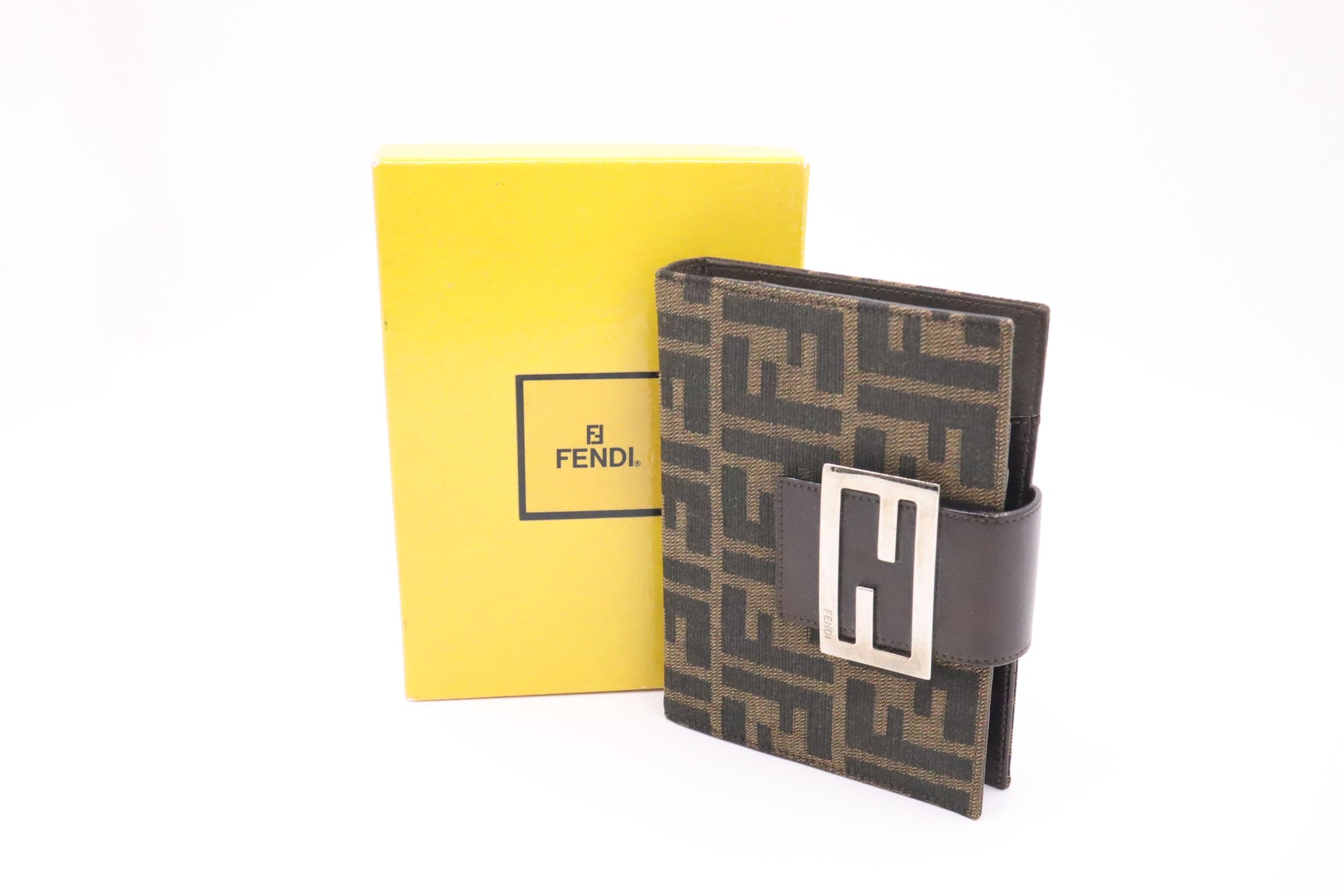 Fendi Agenda In Zucca Handbag Canvas Small Travel Bag