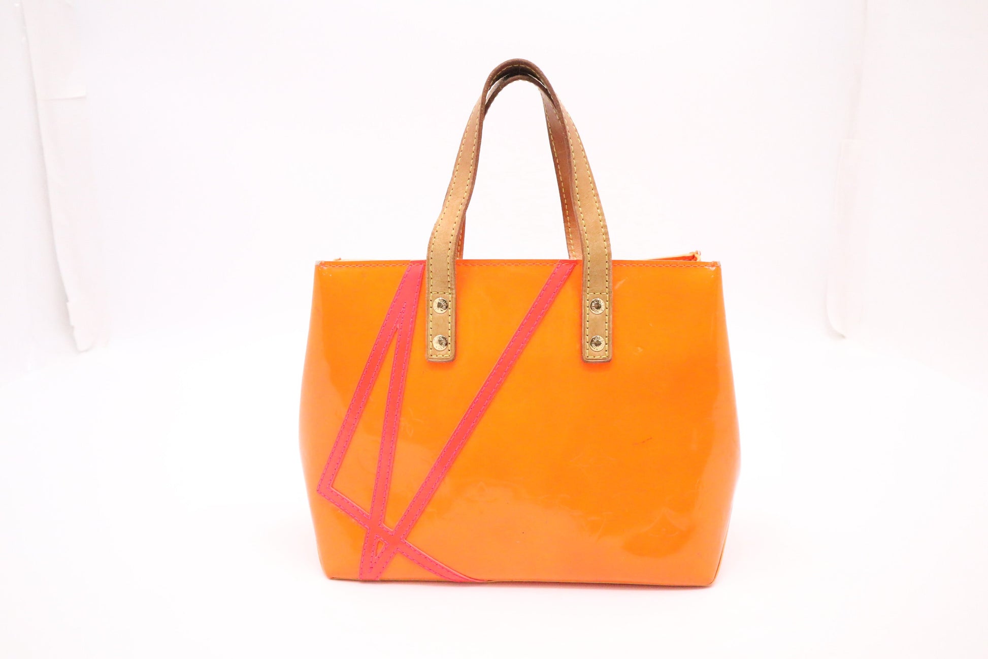 Louis Vuitton Reade Orange PM Vernis Handbag