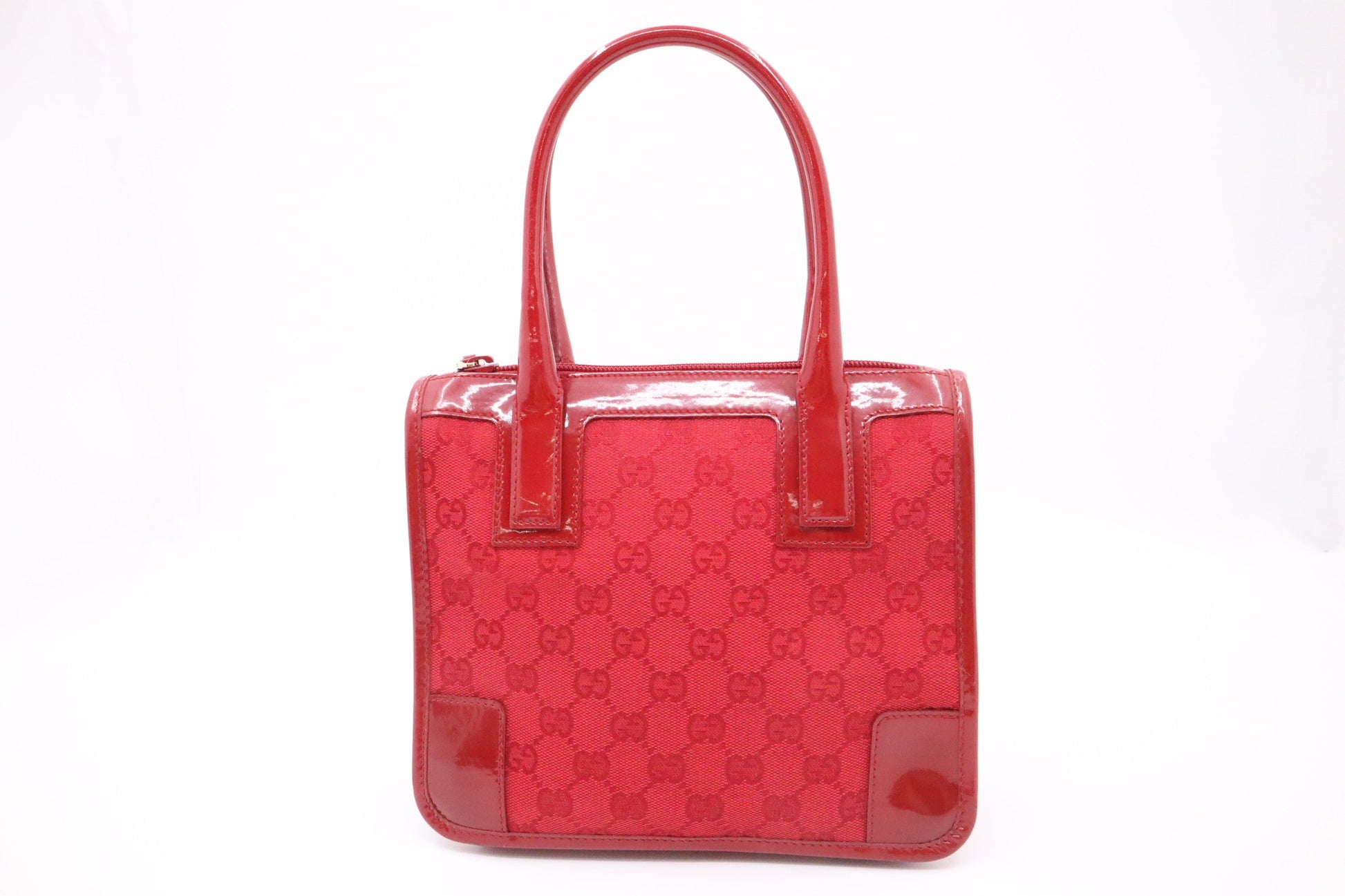 Gucci Handbag In Canvas Red Travel Bag