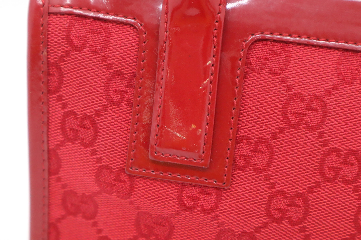 Gucci Handbag In Canvas Red Travel Bag