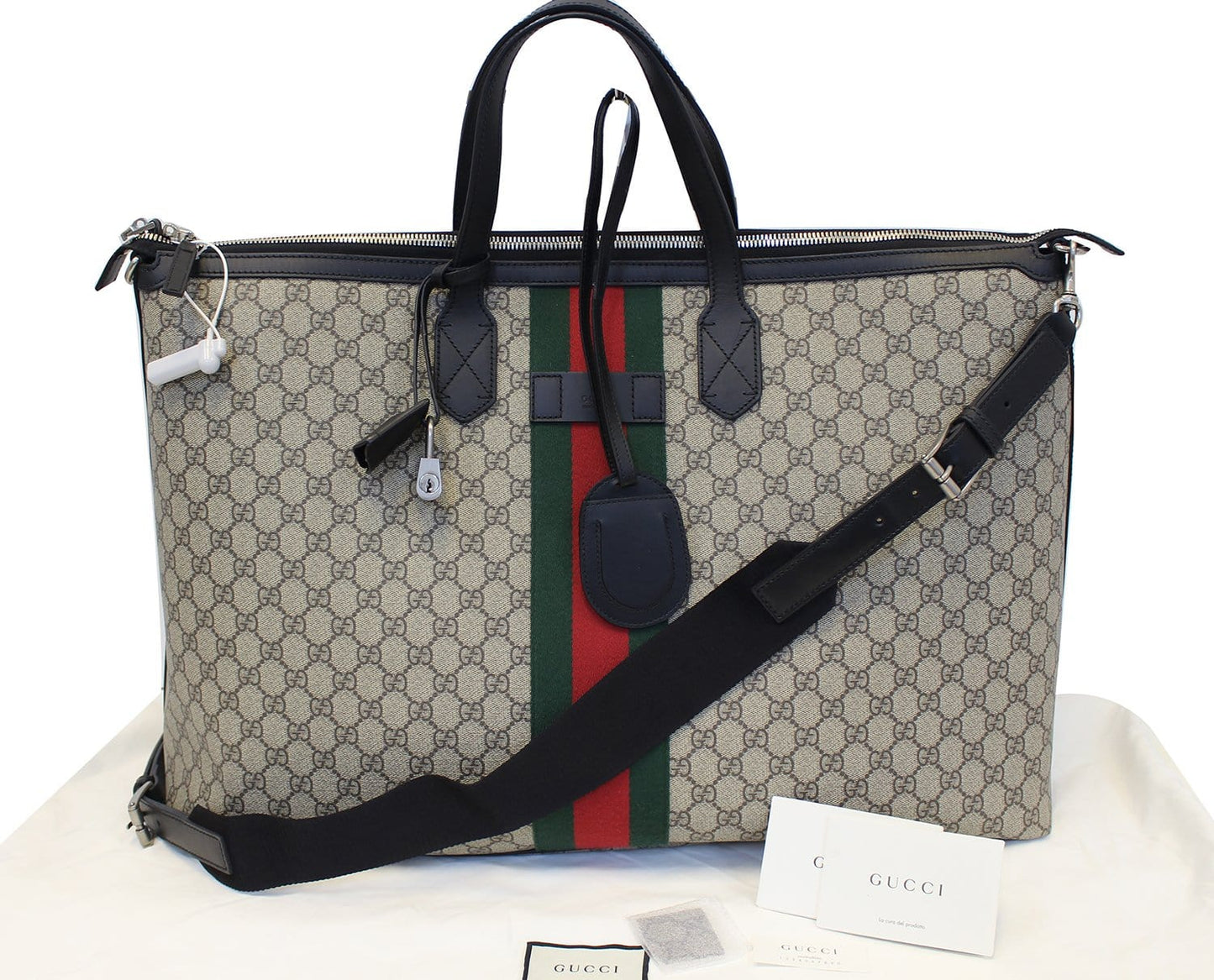 Gucci Supreme Web Duffle Bag Canvas Travel Bag