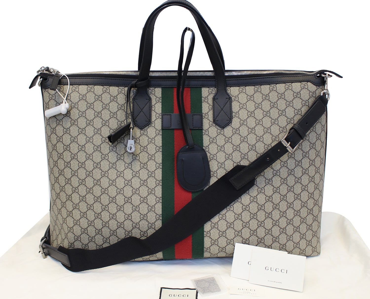 Gucci Supreme Web Duffle Bag Canvas Travel Bag