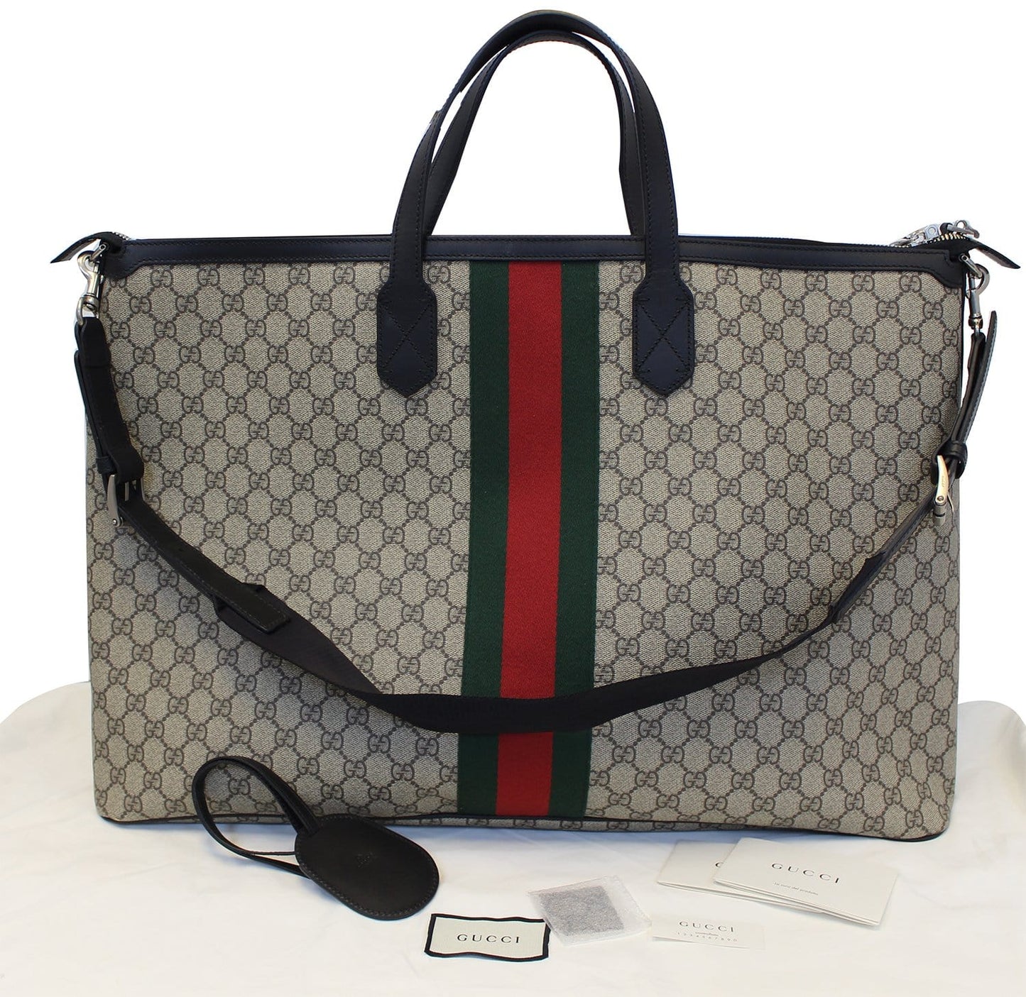 Gucci Supreme Web Duffle Bag Canvas Travel Bag
