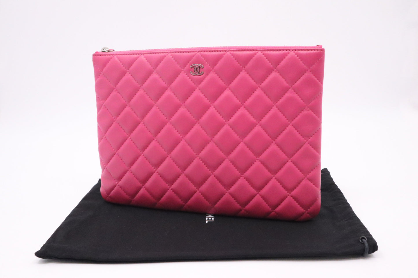 Chanel O Matelasse Pink Leather Handbag