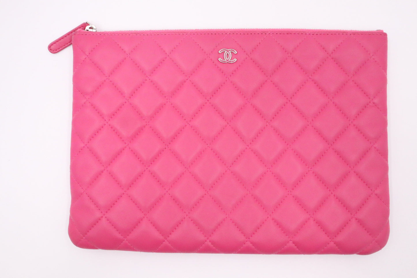 Chanel O Matelasse Pink Leather Handbag