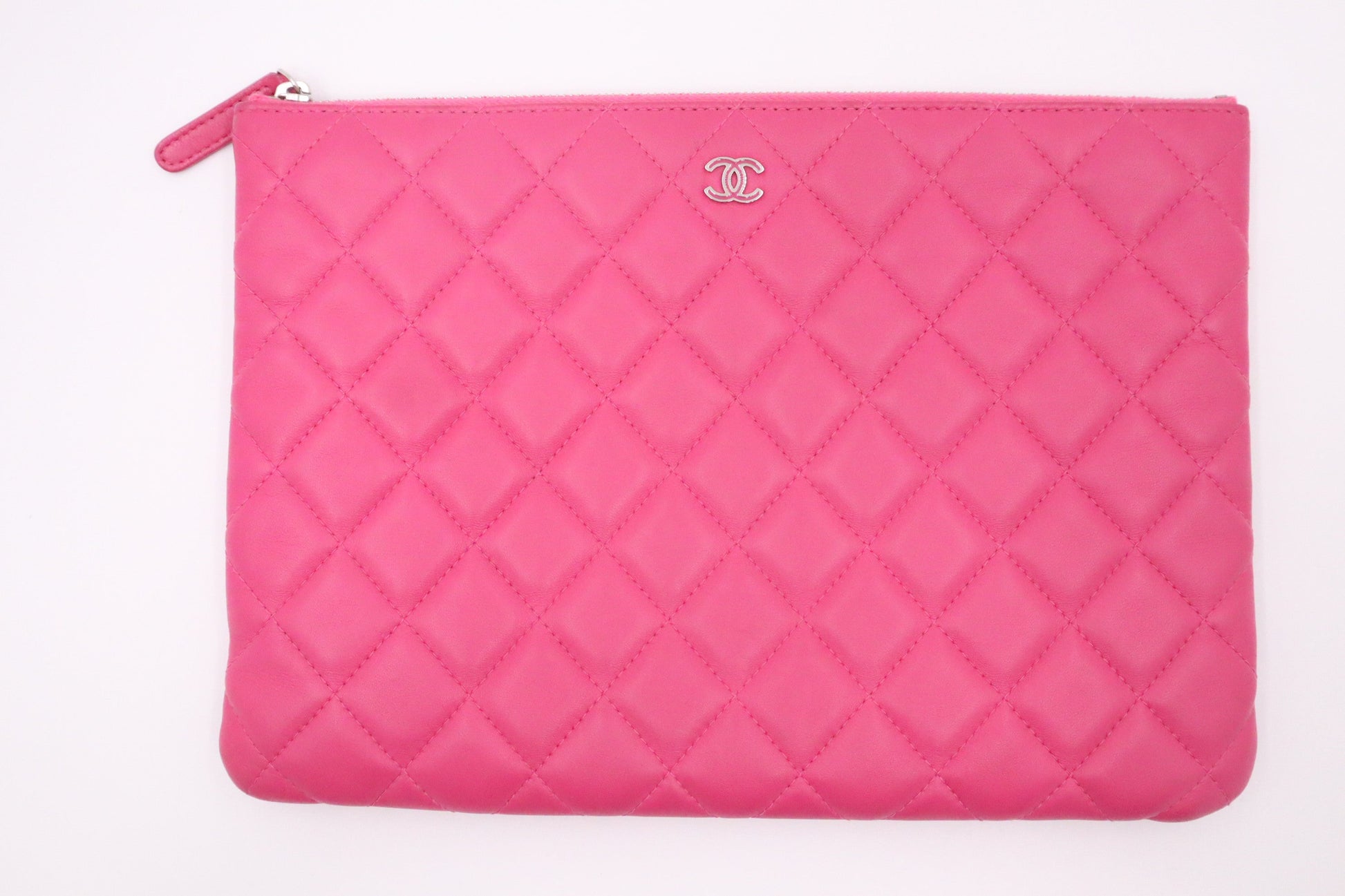 Chanel O Matelasse Pink Leather Handbag