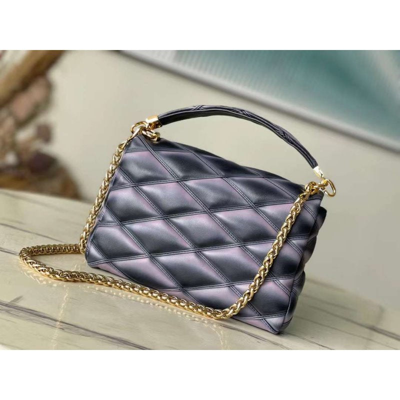 Louis Vuitton Mm Malletage Hand Bag Leather Travel Bag Bag Bg00005