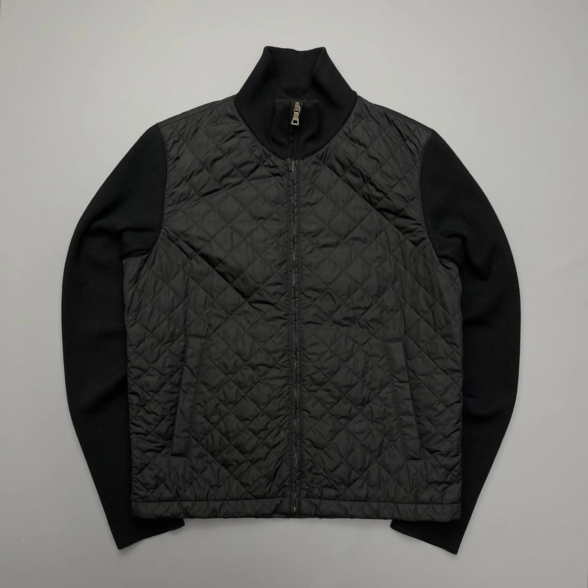 Prada Handbag Sport -Through Knit Jacket Quilted Black Zip