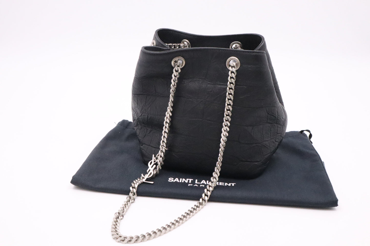 YSL Saint Laurent Bucket Shoulder Bag In Leather Black