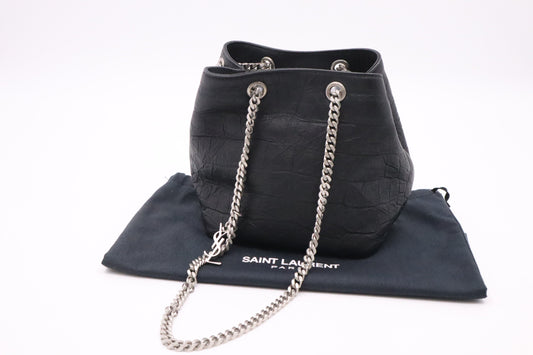 YSL Saint Laurent Bucket Shoulder Bag In Leather Black