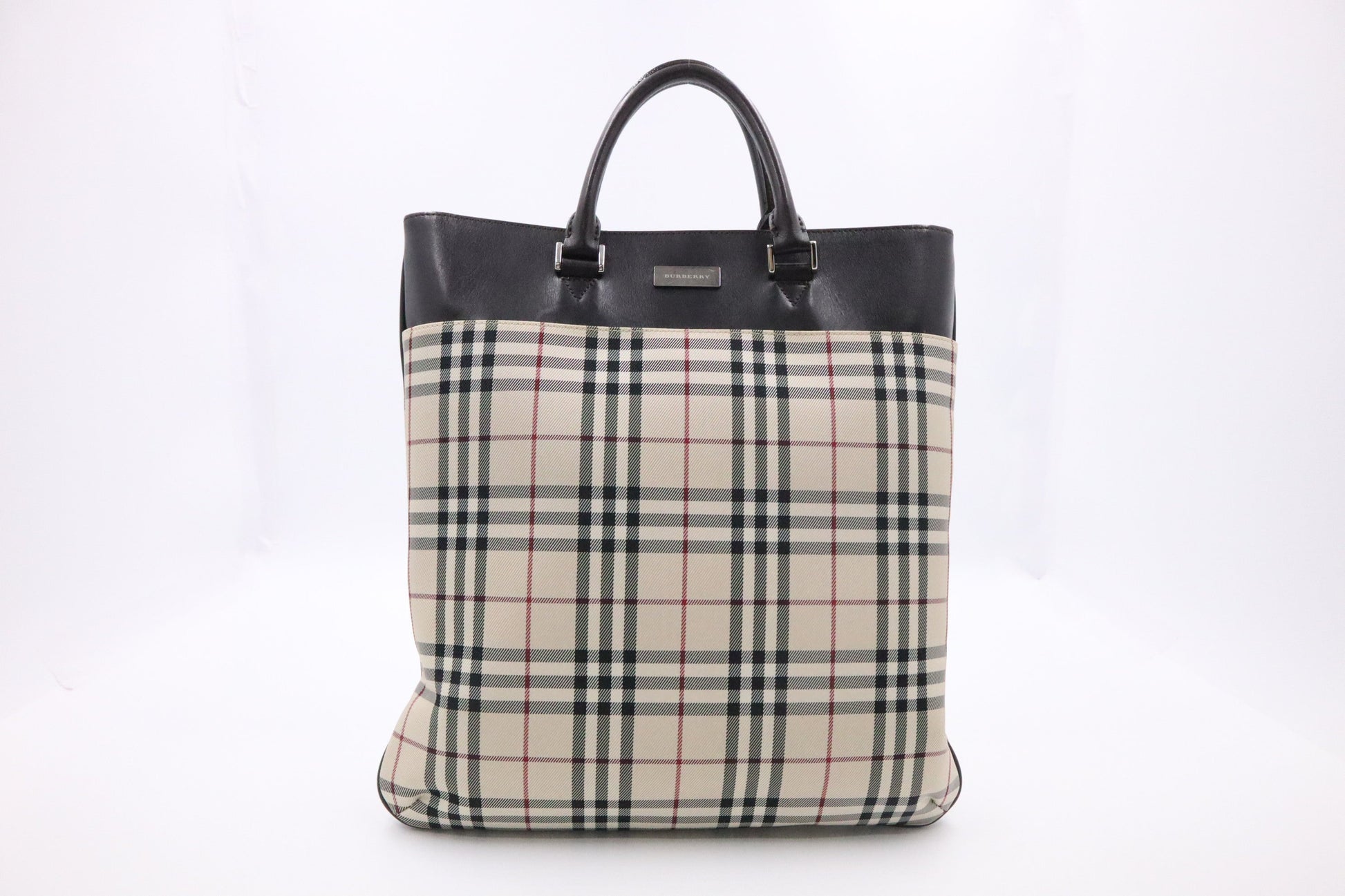 Burberry Tote Bag In Nova Check Canvas