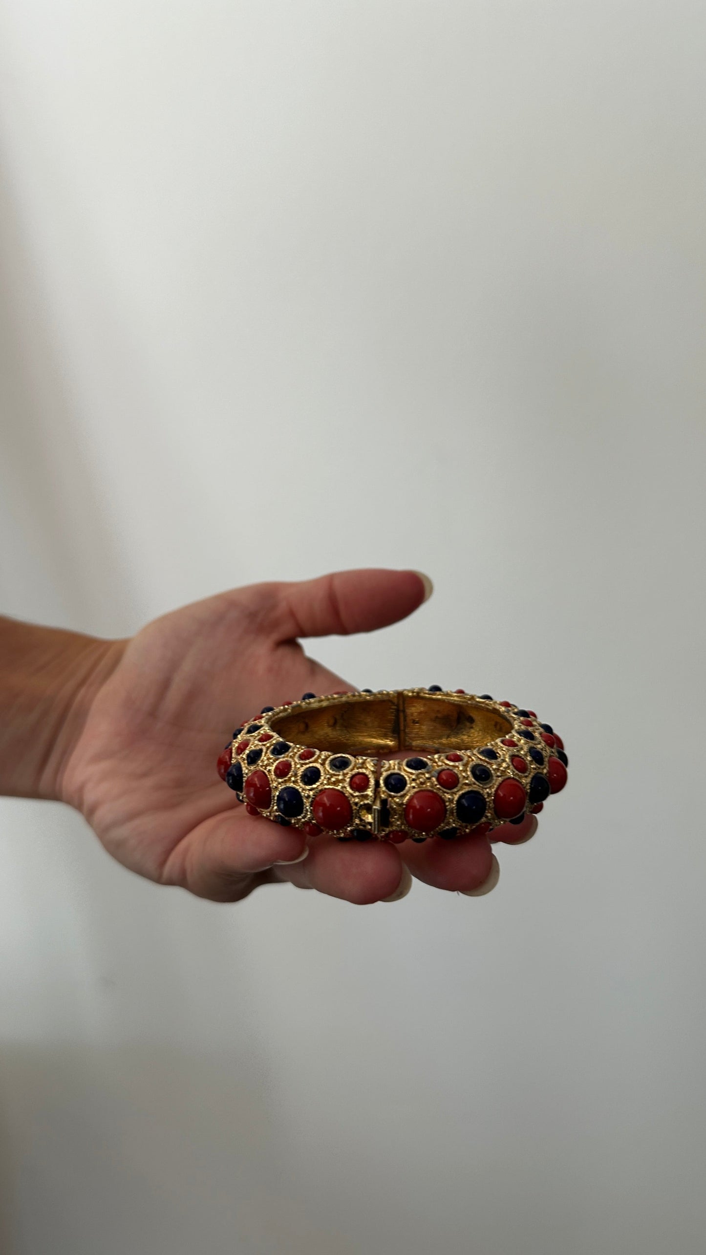 Dior Cuff Blue Red Gold Jewelry
