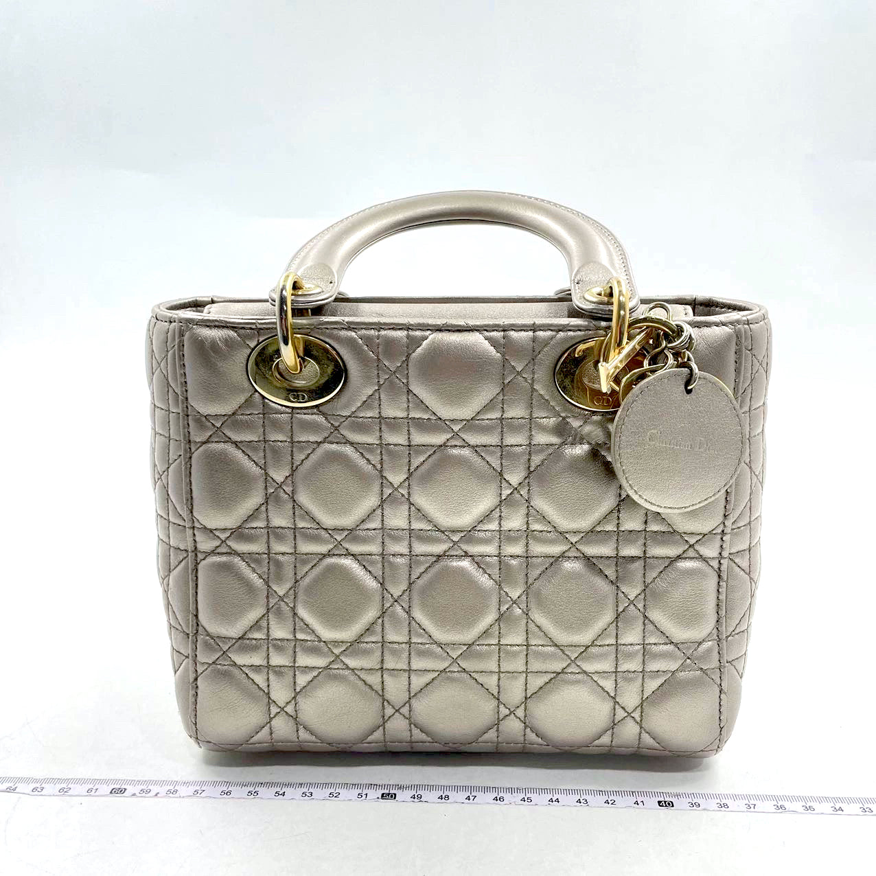 Dior Lady Abc Light Copper Cannage Lambskin Handbag Gold Small Travel Bag