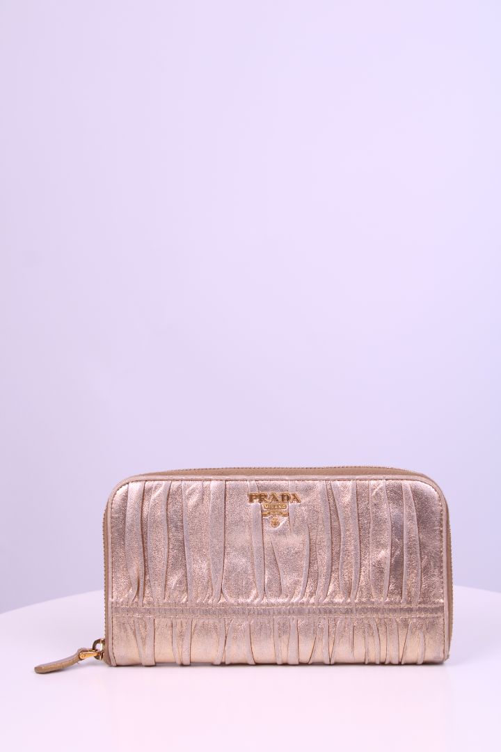 Prada Handbag Long Wallet Gold