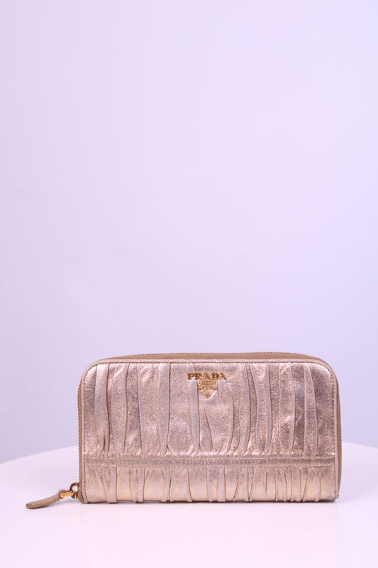 Prada Handbag Long Wallet Gold