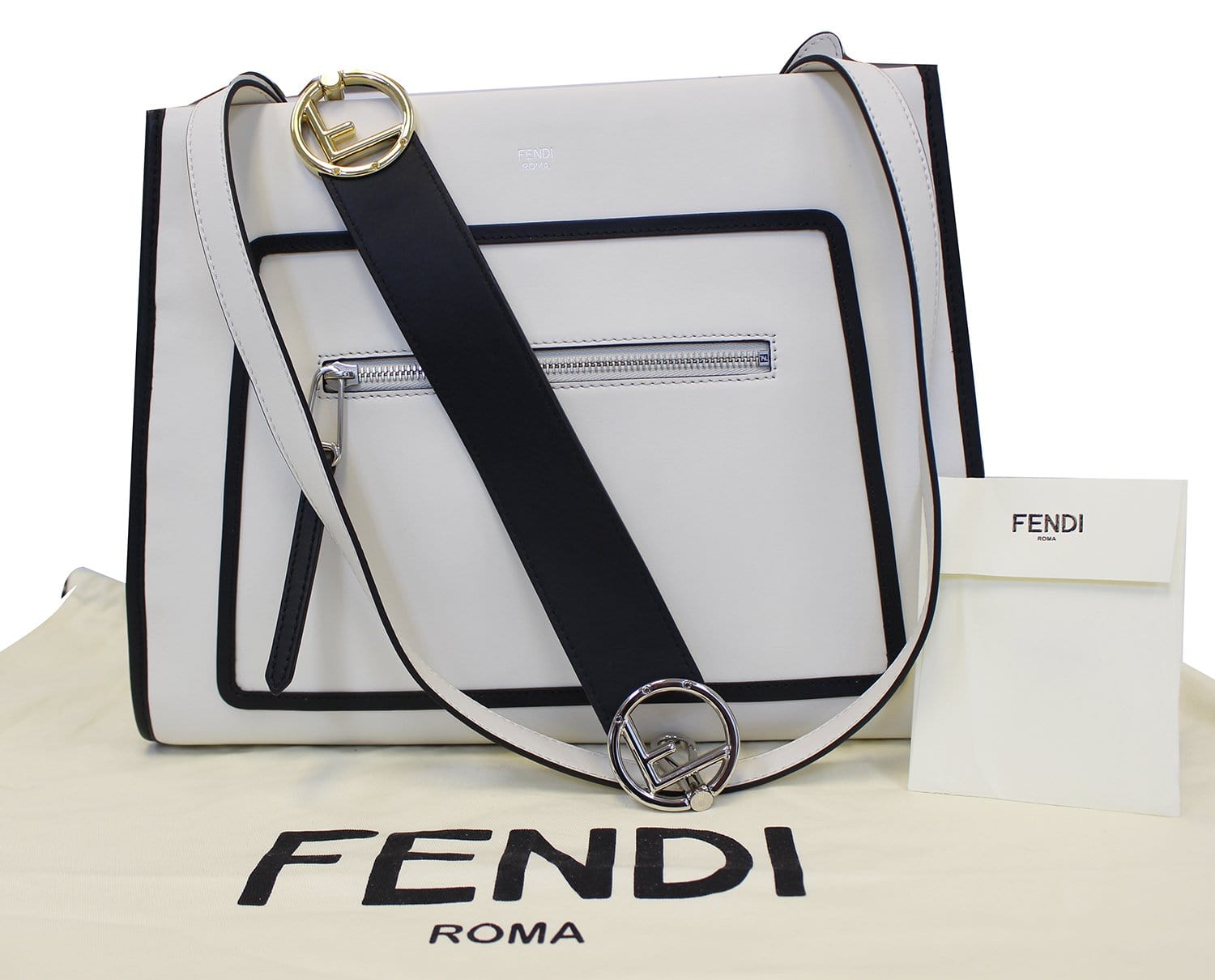 Fendi Runway Tote Bag Leather White