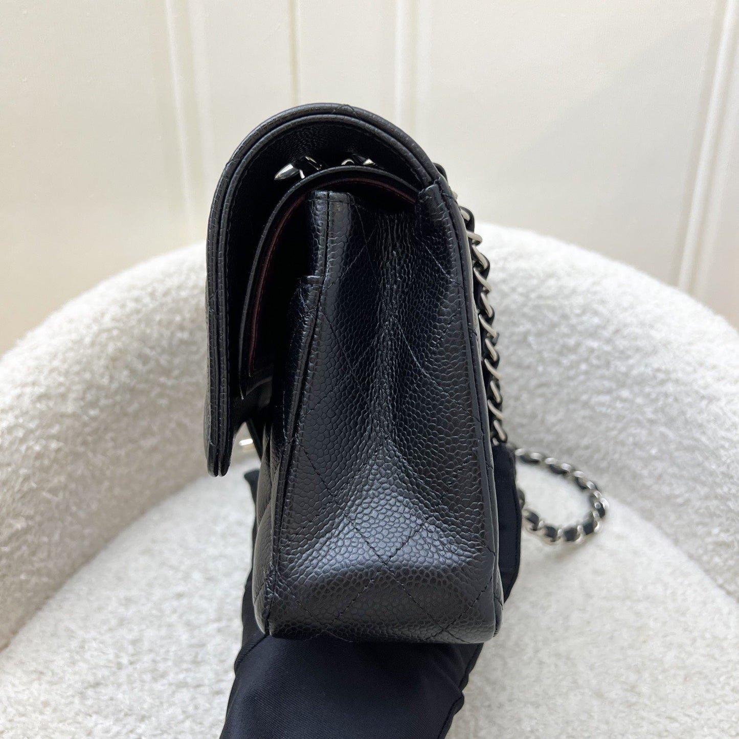[Local Full Set - Original Receipt - Jun 2021] Chanel Medium Classic Flap CF in Black Caviar and SHW (Model: A01112)