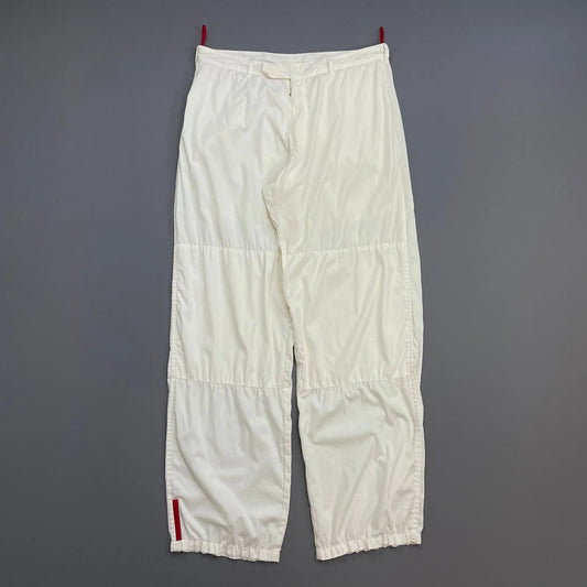 Prada Handbag Sport Lightweight Cotton Parachute Pant Shell Tro White