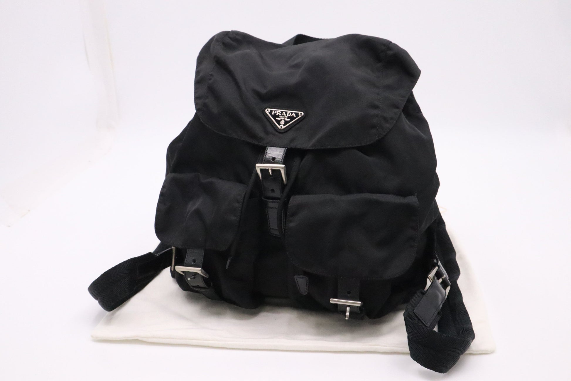 Prada Backpack In Handbag Nylon Black