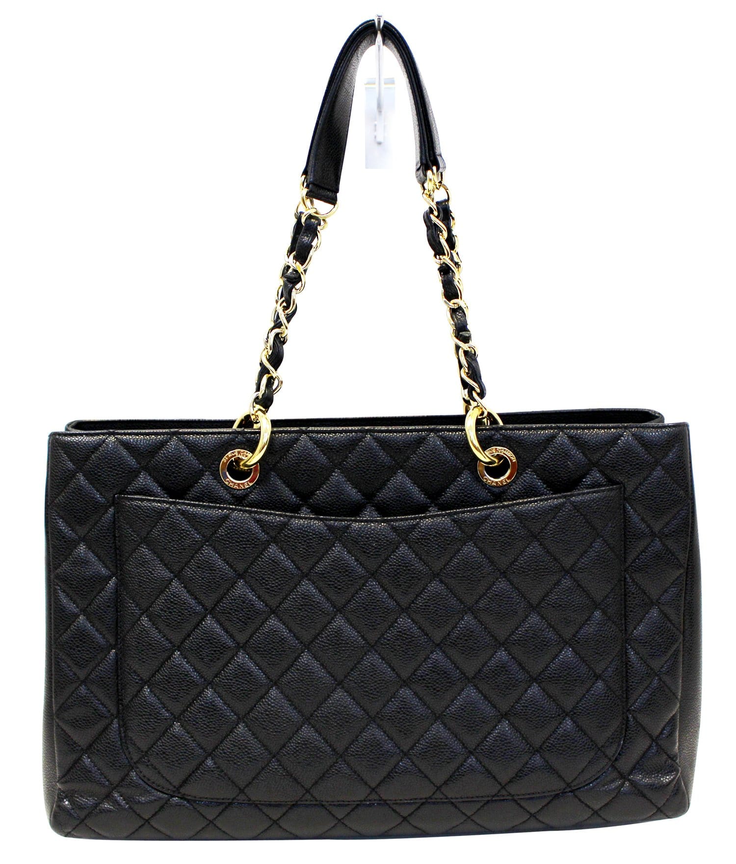 Chanel Caviar Xl Grand Shopping Tote Bag Leather Black