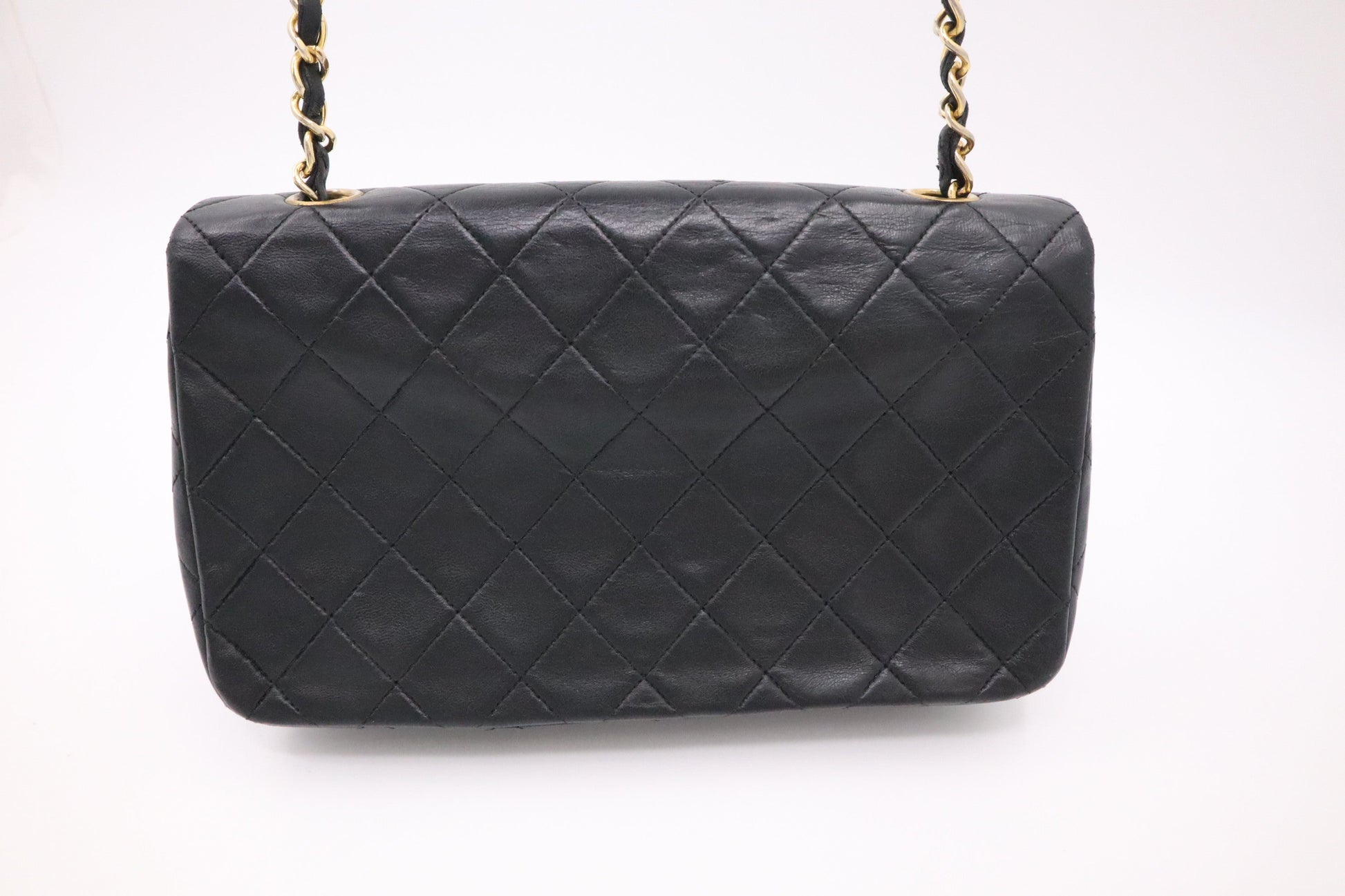 Chanel Full Flap MattelassÃ© Black Leather Handbag