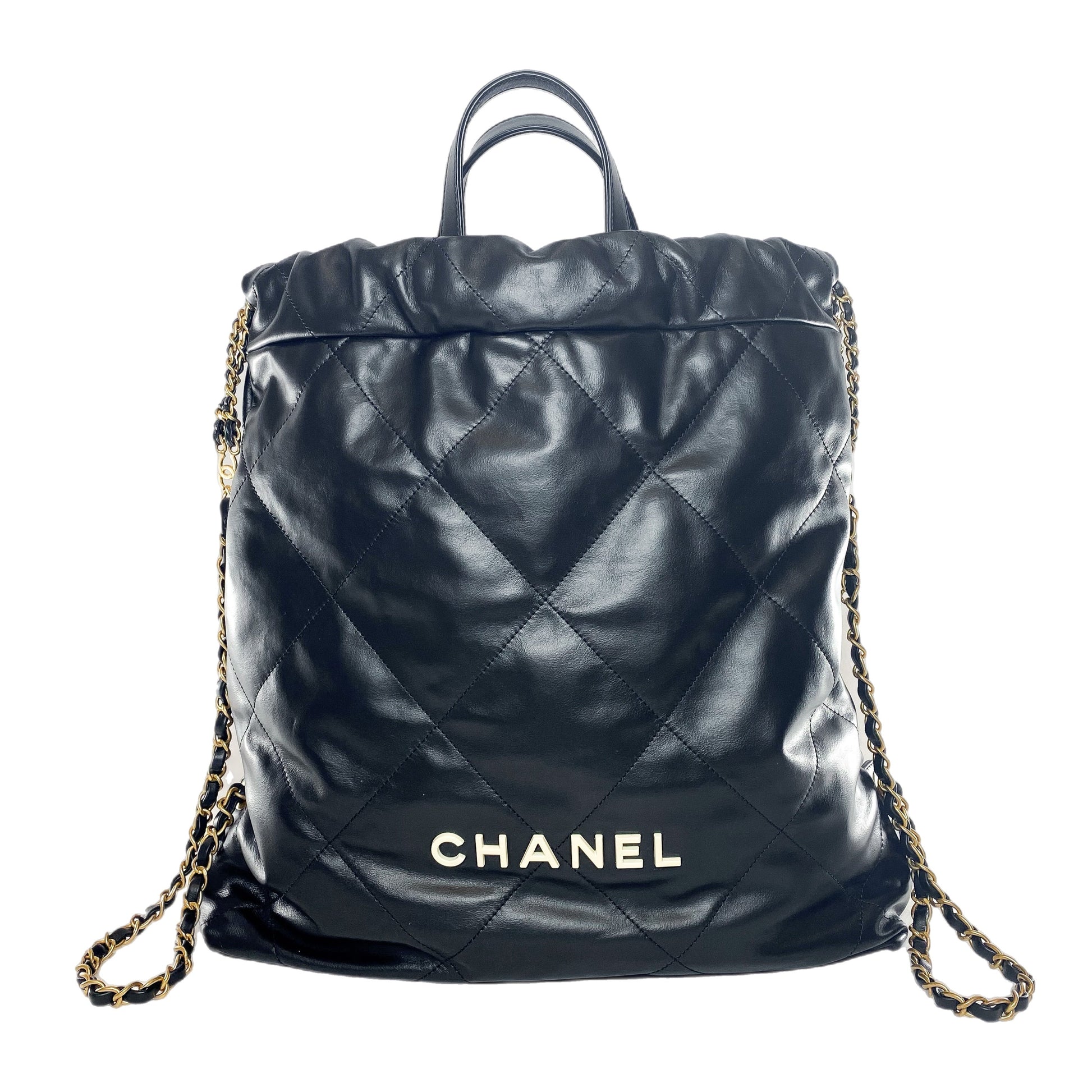 Chanel 22 Black Quilted Backpack