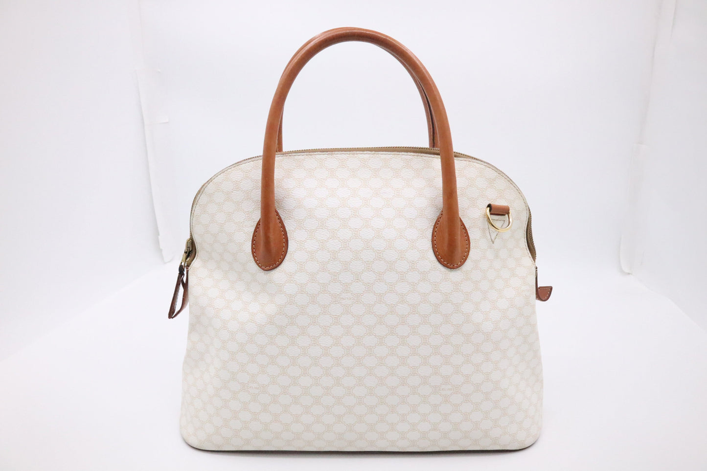 Celine Handbag In Macadam Canvas White Travel Bag