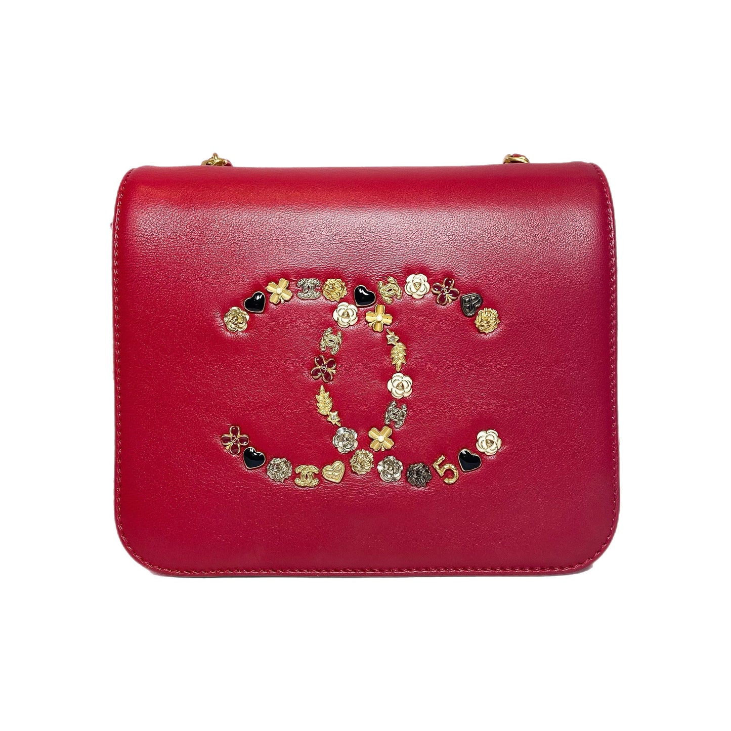 Chanel Raspberry Lucky Charms Crossbody Messenger Flap Bag