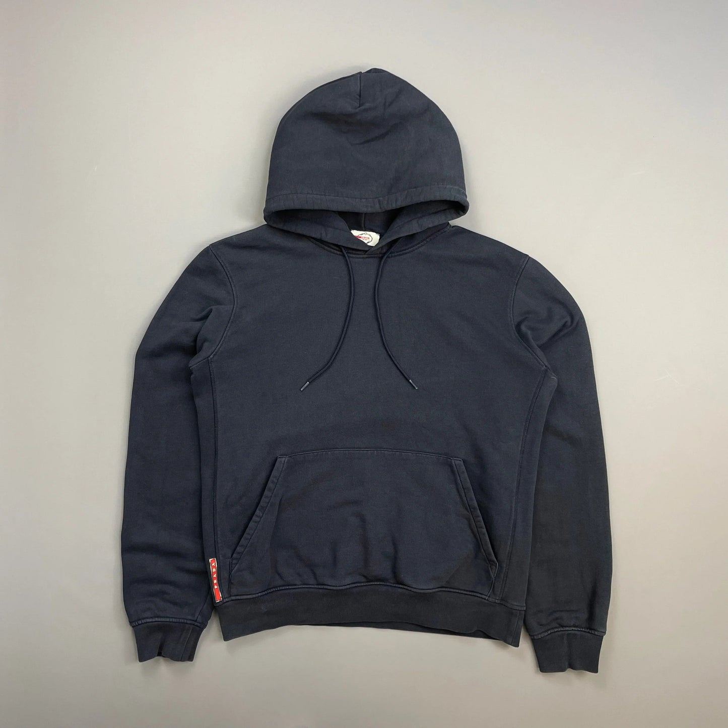 Prada Handbag Sport Drawstring -Through Cotton Hoodie Navy Zip