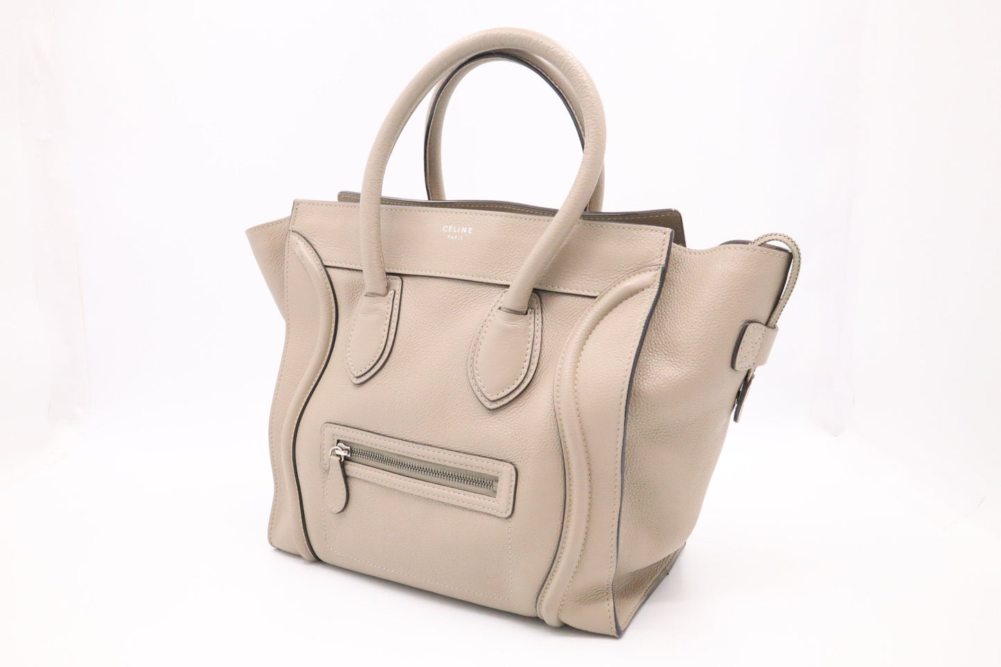 Celine Luggage In Dune Drummed Handbag Leather Mini Travel Bag