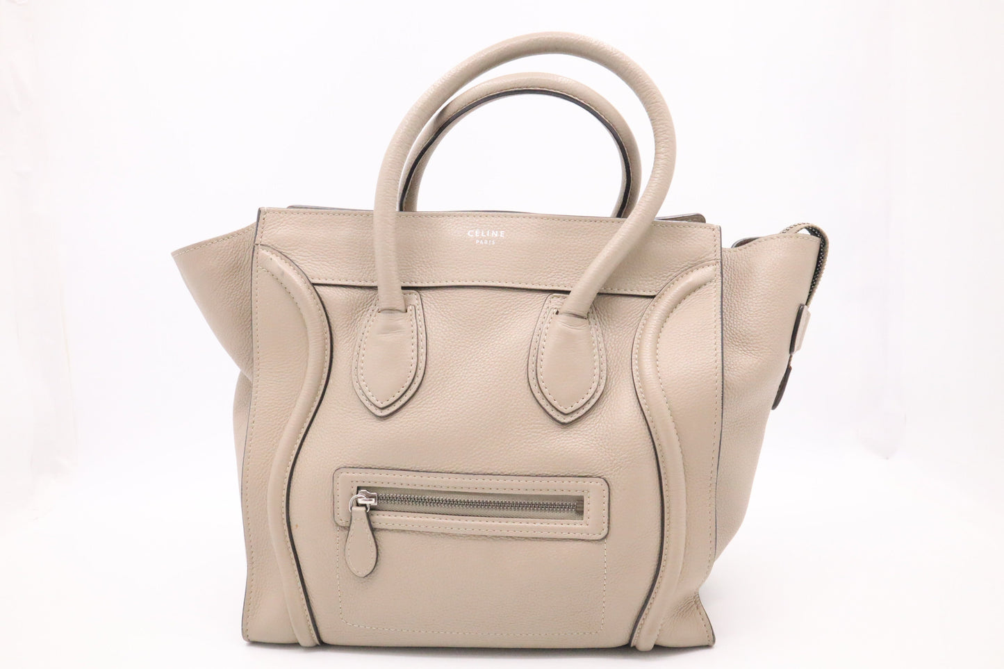 Celine Luggage In Dune Drummed Handbag Leather Mini Travel Bag